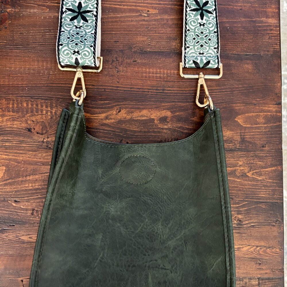 Faux Leather Crossbody Bag with Adjustable Straps